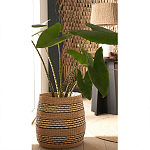 Круглая корзина из плетеного тростника Marjani Wicker Basket варинант исполнения - 3 | Loft Concept в Перми