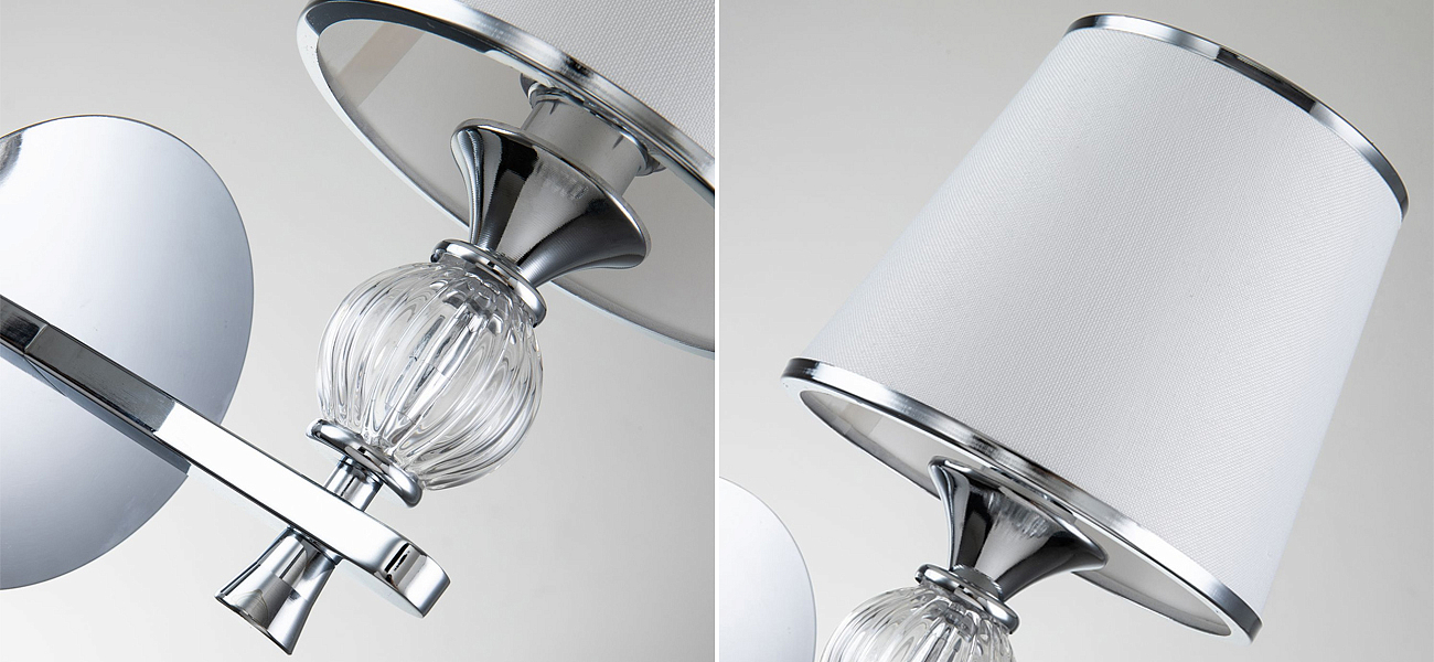 Бра цвета хром с тканевыми плафонами LUMINAIRE Бра цвета хром с тканевыми плафонами LUMINAIRE - Loft-Concept в Перми
