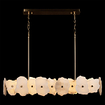 Люстра подвесная линейная с текстурированными мраморными элементами Marble square варинант исполнения - 2 | Loft Concept в Перми