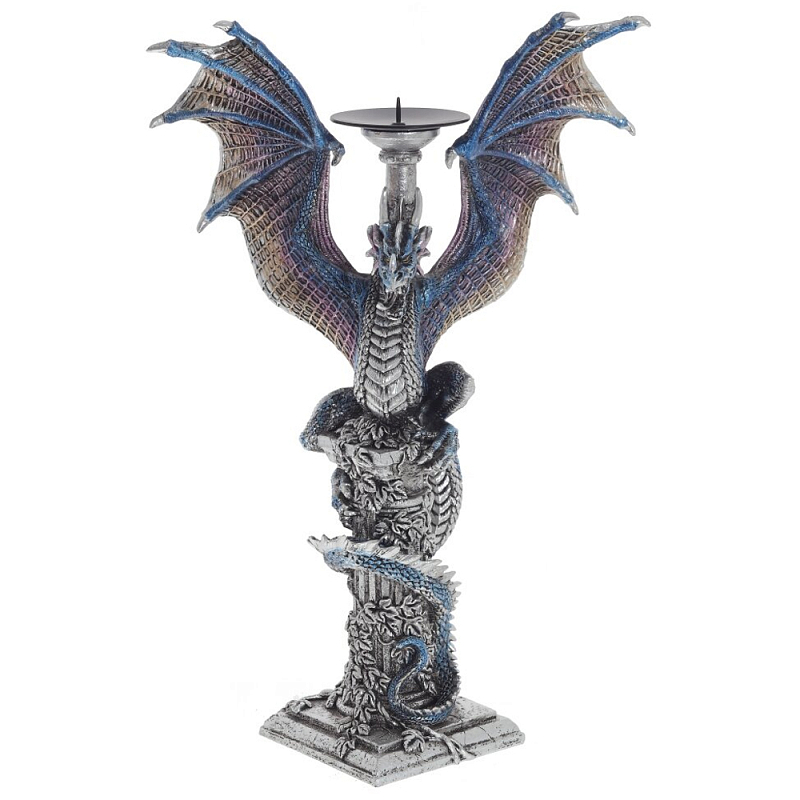 Подсвечник в виде Дракона Grey Blue Dragon Candlestick Серый Синий Мульти Подсвечник в виде Дракона Grey Blue Dragon Candlestick Серый Синий Мульти в Перми | Loft Concept