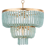 Круглая трехъярусная люстра с подвесками в виде круглых стеклянных бусин Blue Beads Chandelier варинант исполнения - 2 | Loft Concept в Перми