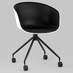 Офисное кресло из пластика с мягким сиденьем Eggshell Black варинант исполнения - 2 | Loft Concept в Перми