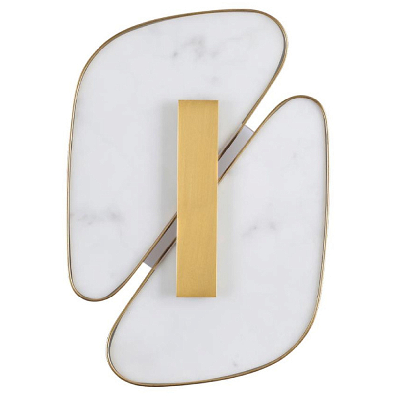 Бра с мраморными вставками Marble Plates Белый Бронза Бра с мраморными вставками Marble Plates Белый Бронза в Перми | Loft Concept