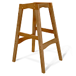 Барный стул со спинкой и подлокотниками на 4-х деревянных ножках Серый Велюр Ava Charm варинант исполнения - 4 | Loft Concept в Перми