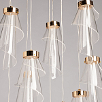 Люстра каскадная с 10-ю прозрачными плафонами Wave Line варинант исполнения - 4 | Loft Concept в Перми