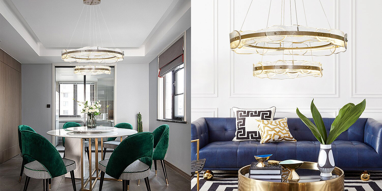 Люстра golden 2 RING horizontal chandelier Люстра golden 2 RING horizontal chandelier - Loft-Concept в Перми
