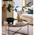 Журнальный стол с круглой деревянной столешницей Urban Style Space варинант исполнения - 5 | Loft Concept в Перми