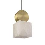 Подвесной светильник с квадратным мраморным плафоном Marble square варинант исполнения - 3 | Loft Concept в Перми