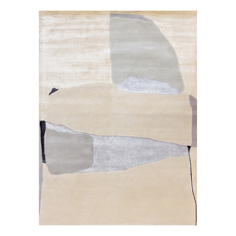 Ковер шелк Manhattan Wool Silk Carpet VI Серый Бежевый в Перми | Loft Concept 