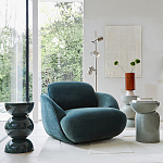 Полукруглое мягкое кресло Halle Green Armchair варинант исполнения - 8 | Loft Concept в Перми