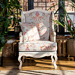 Кресло из массива бука серое с растительным орнаментом Raffael Floral Grey Armchair варинант исполнения - 11 | Loft Concept в Перми