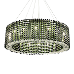 Круглая люстра с хрустальными подвесками Crystal Art Chrome Green Chandelier 12 варинант исполнения - 2 | Loft Concept в Перми