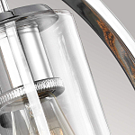 Бра цвета хром с круглой рамой и цилиндрическим прозрачным стеклянным плафоном на прямоугольном основании Feiss варинант исполнения - 5 | Loft Concept в Перми