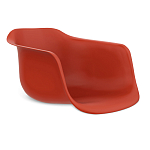 Стул пластиковый красного цвета на колесиках с подъемно-поворотным механизмом Eames Red варинант исполнения - 2 | Loft Concept в Перми