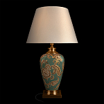 Настольная лампа бирюзовая с цветочным принтом Turquoise Flight варинант исполнения - 2 | Loft Concept в Перми