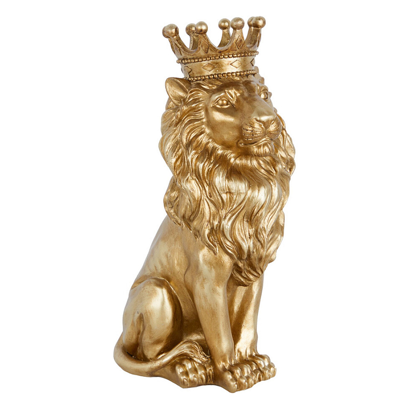 Статуэтка лев с детализированной гривой и изящной короной Lion Crown Золотой Статуэтка лев с детализированной гривой и изящной короной Lion Crown Золотой в Перми | Loft Concept