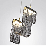 Подвесной светильник волнистой формы из фактурного стекла Wave варинант исполнения - 10 | Loft Concept в Перми