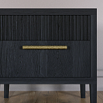 Прикроватная Тумбочка Primo с двумя ящиками Черный дуб варинант исполнения - 2 | Loft Concept в Перми