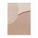 Плед из хлопка бежевого цвета с абстрактным принтом Elysian Flow Peach варинант исполнения - 2 | Loft Concept в Перми