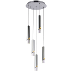 Подвесной светильник Metal Acrylic Tube Five Chrome Hanging Lamp варинант исполнения - 2 | Loft Concept в Перми
