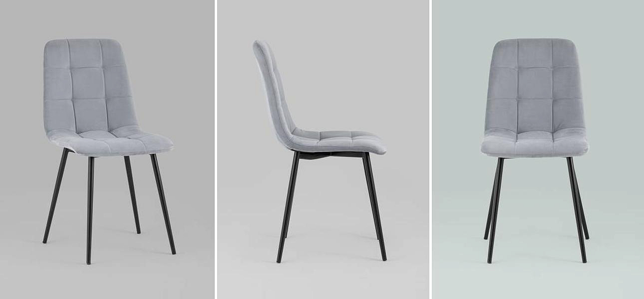Стул NANCY S-2 Chair Серый Велюр Стул NANCY S-2 Chair Серый Велюр - Loft-Concept в Перми