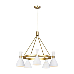 Люстра с 5-ю плафонами в форме песочных часов с узкими перфорированными отверстиями Feiss варинант исполнения - 13 | Loft Concept в Перми