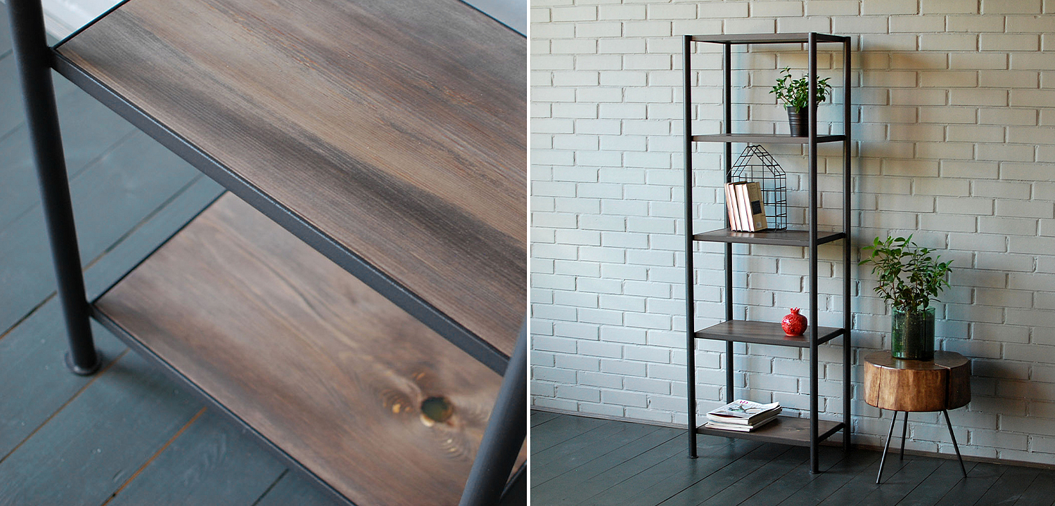 Стеллаж Keelan Industrial Metal Rust Rack Стеллаж Keelan Industrial Metal Rust Rack - Loft-Concept в Перми