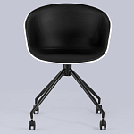 Офисное кресло из пластика с мягким сиденьем Eggshell Black варинант исполнения - 4 | Loft Concept в Перми