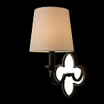 Бра с белым текстильным абажуром и декоративным основанием в виде четырехлистника с зеркальной вставкой Vitorino варинант исполнения - 9 | Loft Concept в Перми