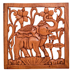 Панно из дерева слов и цветы Panel With Animals варинант исполнения - 1 | Loft Concept в Перми