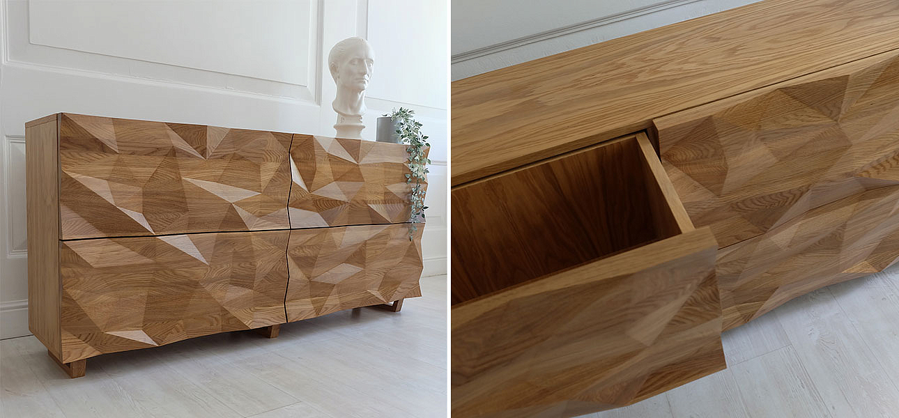 Комод с большими угловыми фигурами, 2 уровня Geometric Greece Комод с большими угловыми фигурами, 2 уровня Geometric Greece - Loft-Concept в Перми