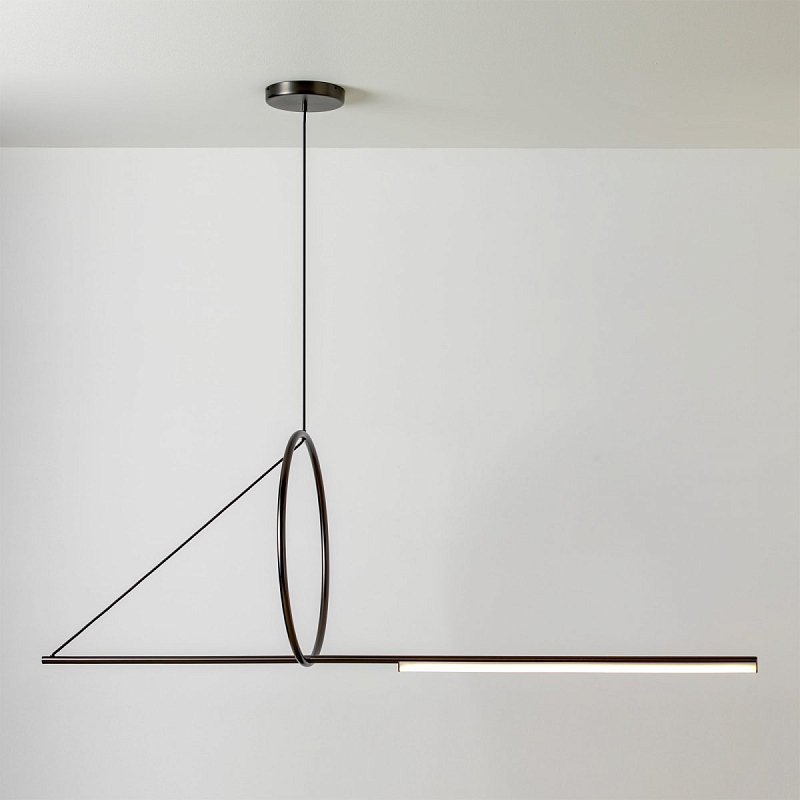 Люстра Suspension Cercle Et Trait – Graphite Satine Черный Люстра Suspension Cercle Et Trait – Graphite Satine Черный в Перми | Loft Concept