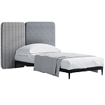 Кровать с большим мягким изголовьем Unity Grey Bed варинант исполнения - 5 | Loft Concept в Перми