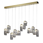 Подвесной светильник линейный с плафонами волнистой формы из фактурного стекла Big Wave варинант исполнения - 3 | Loft Concept в Перми