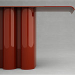 Консоль красная с цилиндрическим основанием Giorgio варинант исполнения - 2 | Loft Concept в Перми