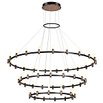 Люстра подвесная с тремя круглыми ярусами и цилиндрическими плафонами Arnaut Light варинант исполнения - 4 | Loft Concept в Перми