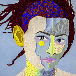 Картина с вышивкой Портрет wall panel People with the yellow ear 2 варинант исполнения - 2 | Loft Concept в Перми