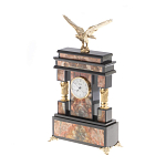 Часы настольные из яшмы и бронзы с декором в виде горного орла Eagle Stone Clock варинант исполнения - 2 | Loft Concept в Перми