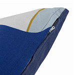 Подушка декоративная хлопковая синего цвета с абстрактным принтом Elysian Flow Azure варинант исполнения - 4 | Loft Concept в Перми