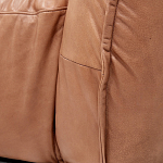 Трехместный диван с кожаной обивкой коричневый Coste Leather Sofa варинант исполнения - 7 | Loft Concept в Перми