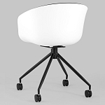 Офисное кресло из пластика с мягким сиденьем Eggshell Black варинант исполнения - 6 | Loft Concept в Перми