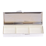 Таблетница карманная прямоугольная с 3-мя отделениями с зеркалом и накладкой из натурального камня Содалит Silver Stone Pillboxes варинант исполнения - 2 | Loft Concept в Перми