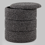 Пуф Three Gray в ткани букле серого цвета варинант исполнения - 2 | Loft Concept в Перми