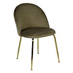 Стул велюровый хаки на золотистых металлических ножках Vendramin Chair варинант исполнения - 2 | Loft Concept в Перми