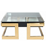 Стол журнальный квадратный с стеклянной столешницей Alonso Glass варинант исполнения - 1 | Loft Concept в Перми