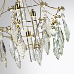 Люстра подвесная из металла с хрустальными подвесками прозрачного цвета Quasar 41 варинант исполнения - 3 | Loft Concept в Перми