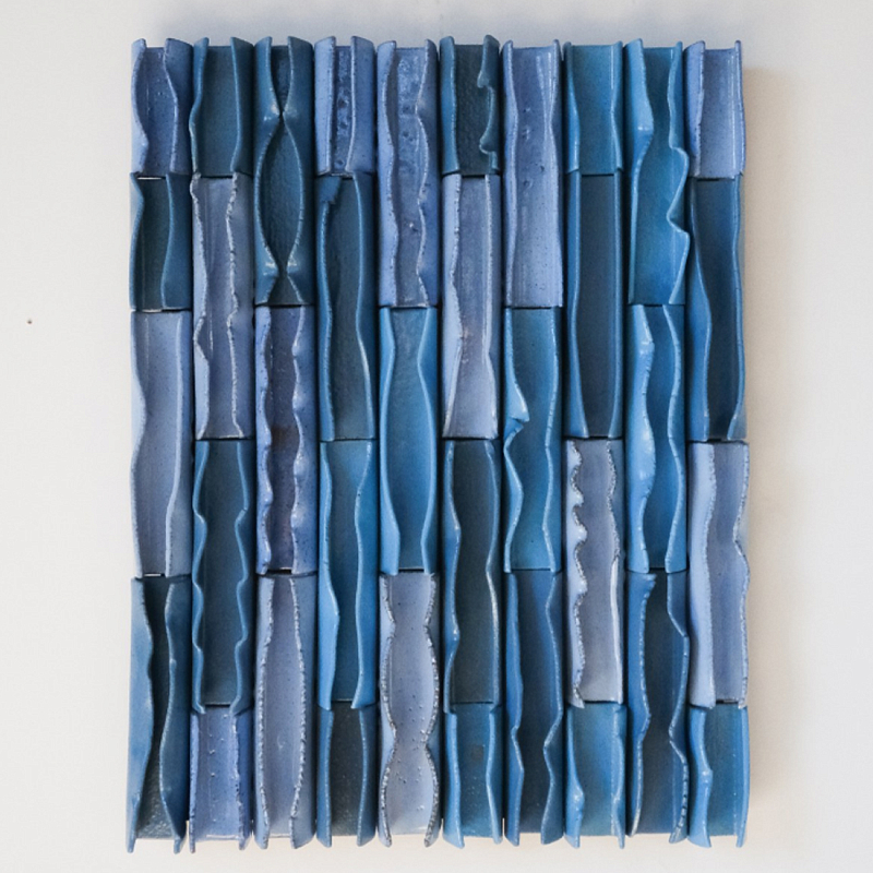 Объемное Панно Vertical Blue Rhythmic Waves Синий Объемное Панно Vertical Blue Rhythmic Waves Синий в Перми | Loft Concept