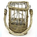 Кашпо стеклянное в плетёной корзине Argo варинант исполнения - 1 | Loft Concept в Перми