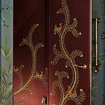 Обои с вышивкой ручной работы Fyodor Original colourway on Merlot linen варинант исполнения - 3 | Loft Concept в Перми