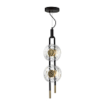 Подвесной светильник с черным основанием и золотистым декором Bruno Duo варинант исполнения - 2 | Loft Concept в Перми